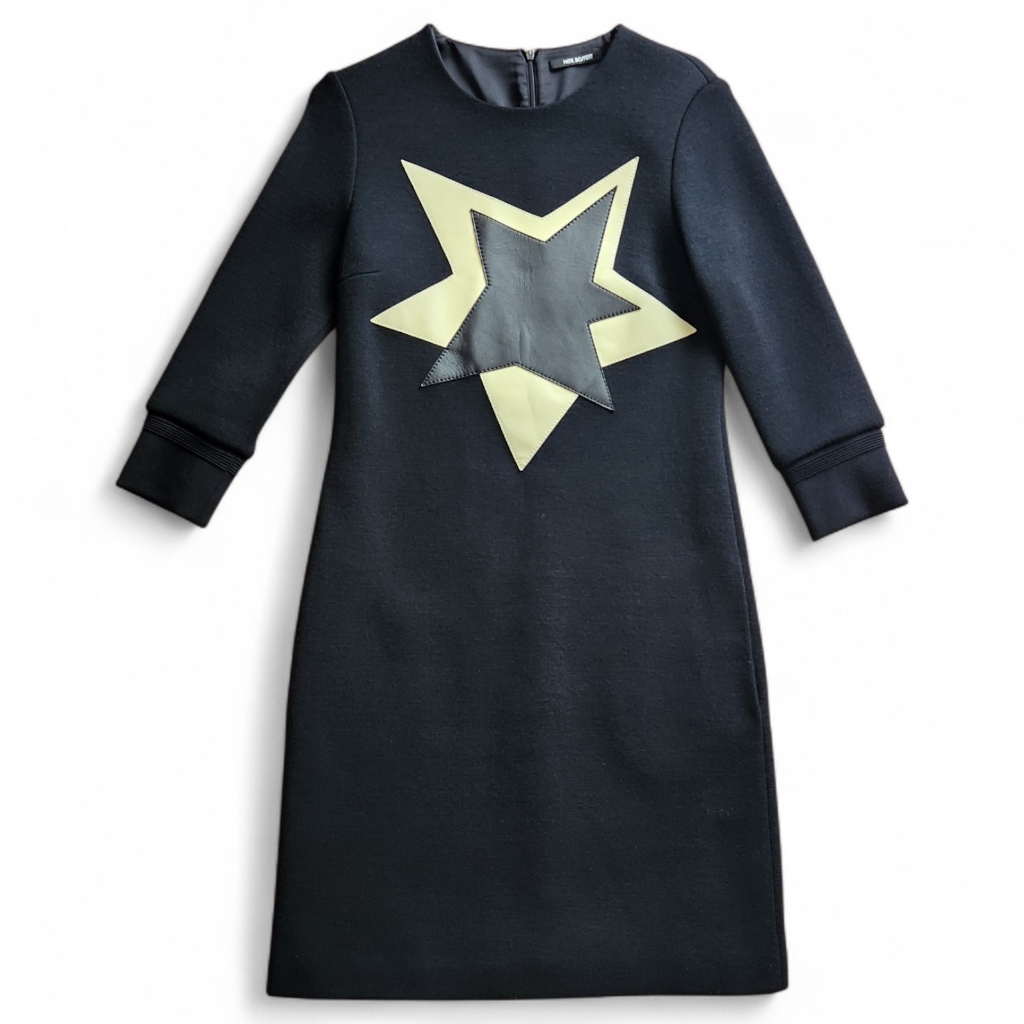 Neil Barrett Pop Art Star Luxury Wool Maxi Dress Eu Size 40 Us Sz Approx 8